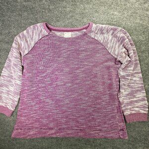 Champion Sweater Women XL Pink Purple Marled Raglan Sweatshirt Athletic Pullover